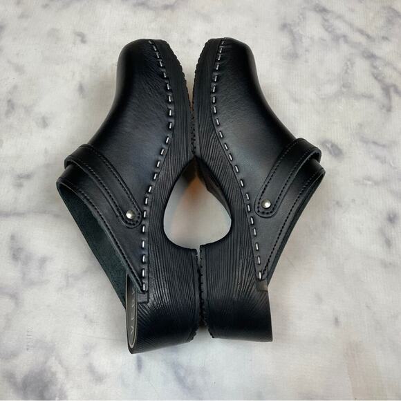 Verka Black Leather Convertible Slingback Clogs Sz 41 - Picture 6 of 11